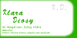 klara diosy business card